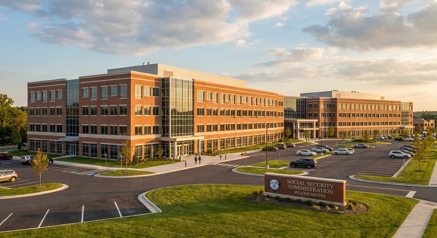 The Social Security Administration headquarters building in Woodlawn, Maryland